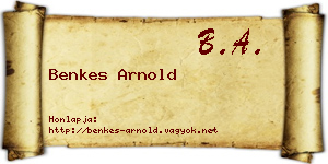 Benkes Arnold névjegykártya