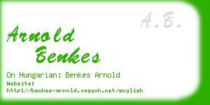 arnold benkes business card